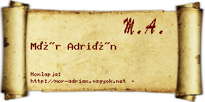 Mór Adrián névjegykártya