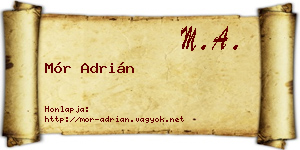 Mór Adrián névjegykártya